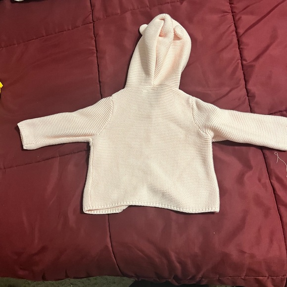 PINK Gap baby button up sweater with hood! Perfect for cold nights! - Picture 4 of 4
